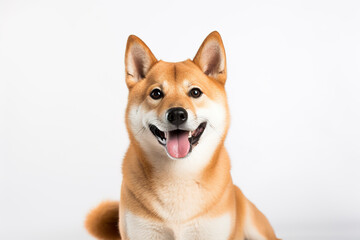 Fototapeta premium A Shiba Inu Dog isolated on white plain background