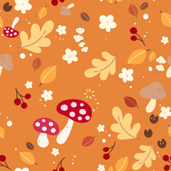 seamless pattern with autumn leaves