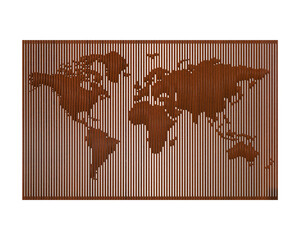 world map on wood wall decoration