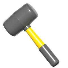 3d icon Rubber Hammer, 3d illustration, 3d element, 3d rendering.