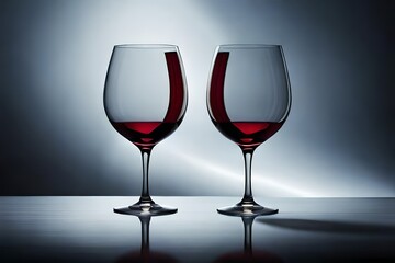 Wine glasses on a neutral background created by AI