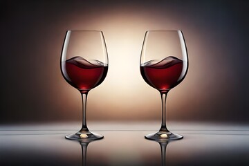 Wine glasses on a neutral background created by AI