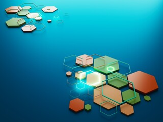 3d background images illustration. technology hi-tech rendering. 3d geometric abstract wallpaper. digital design graphic art. futuristic tech element. display decoration poster template backdrop space
