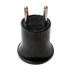 Fitting or fittingan lampu colok hitam, black lamp holder isolated on white background