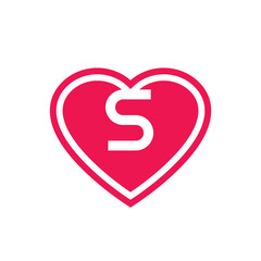 Letter S heart logo icon design template elements - Vector