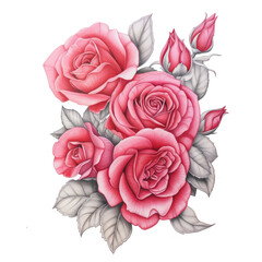 Rose flowers drawing.