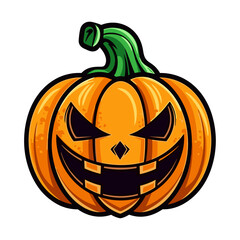 pumpkin on white background. Orange pumpkin with smile for your design for the holiday Halloween. Vector illustration