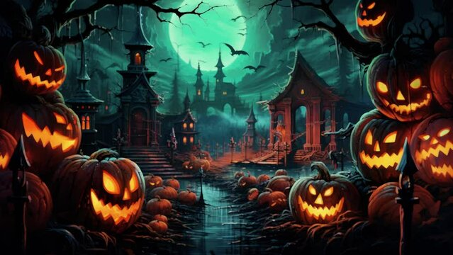Halloween night party background.