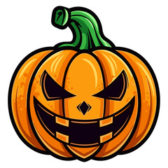 pumpkin on white background. Orange pumpkin with smile for your design for the holiday Halloween. Vector illustration