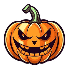 pumpkin on white background. Orange pumpkin with smile for your design for the holiday Halloween. Vector illustration