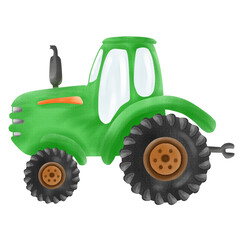 tractor, toy, truck, agriculture, car, red, farm, vehicle, isolated, transport, agricultural, transportation, machinery, machine, model, equipment, wheel, engine, green, tire, old, blue, construction,
