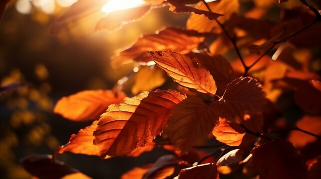 Nature's Final Curtain Backlit Leaves in Spirited Fall