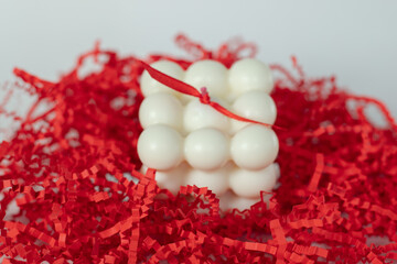 Candles with a red bow