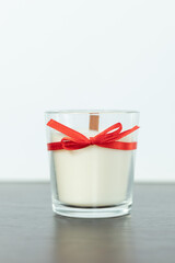 Candles with a red bow