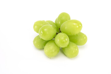Japanese muscat grape isolated on white background. copy space.