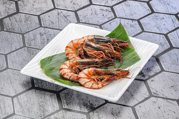 Cooked tiger prawn in the pate