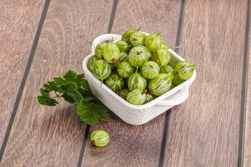 Sweet ripe gooseberries in the bowl