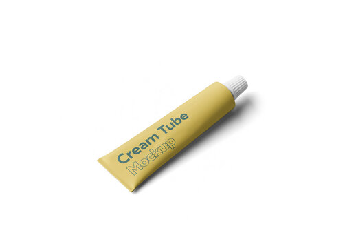 Mockup of customizable beauty product tube and lid with customizable background