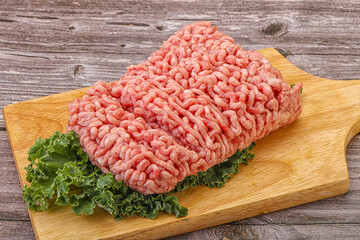 Raw pork minced meat for cooking