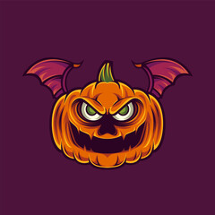 Pumpkin Head Character Design with halloween theme