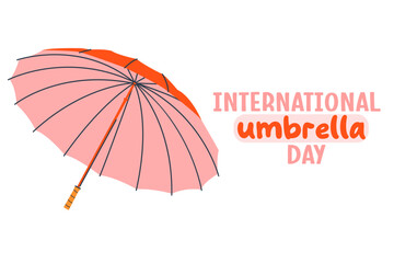 Vector flat illustration of the holiday international day of umbrellas.