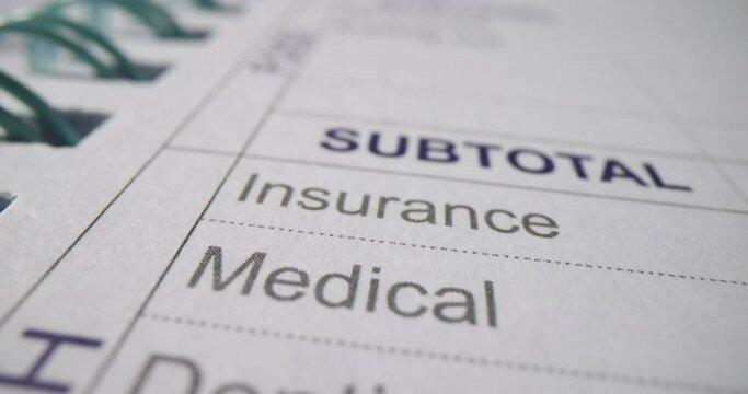 Subtotal details of the invoice payable with taxes. Planning of financial budget of expenses
