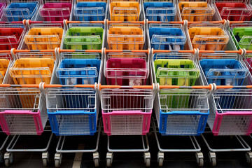 Overflowing with diverse items, each cart showcases the thrill of snagging Black Friday bargains