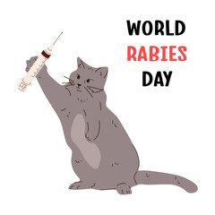 World rabies day vector illustration.Vaccination against rabies