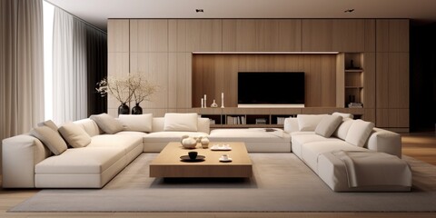 Minimalist interior design of modern living room