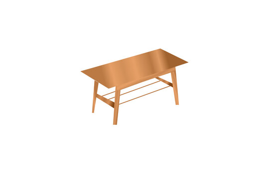 The illustration of wooden table Muji style Japanese style for interior design concept