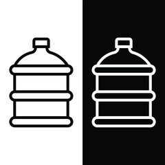 black and white water bottle icon, vector, template, logo, trendy, collection, flat, design 