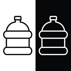 black and white water bottle icon, vector, template, logo, trendy, collection, flat, design 
