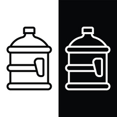 black and white water bottle icon, vector, template, logo, trendy, collection, flat, design 