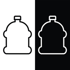 black and white water bottle icon, vector, template, logo, trendy, collection, flat, design 
