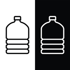 black and white water bottle icon, vector, template, logo, trendy, collection, flat, design 
