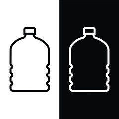 black and white water bottle icon, vector, template, logo, trendy, collection, flat, design 