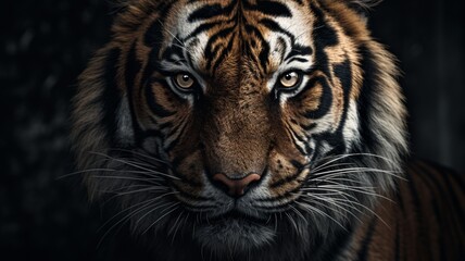 Fototapeta premium Bengal tiger face close up wild animal picture 