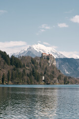 Lake Bled: A Serene Escape with Saint Mary Church of Assumption on an Island, Surrounded by Majestic Mountains and Valleys