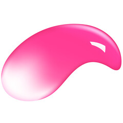 Liquid pink wet drops of gel or collagen.Spilled puddles of cosmetic serum or water. Round clean swatch of essence lotion or jelly for skin care.Beauty background with oil drops.