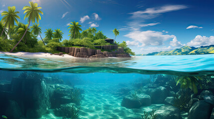 Tropical paradise with turquoise waters