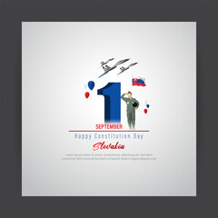 Vector illustration of Slovakia Constitution Day social media story feed template