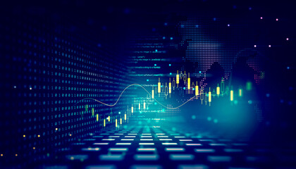 Investment finance chart,stock market business and exchange financial growth graph.