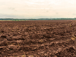 Ploughed clay land ready for cultivation and sowing.