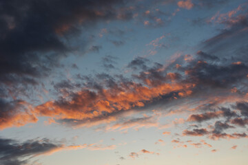 beautiful sky in sunset pink tones