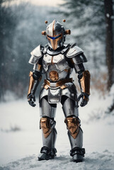 Naklejka premium robot in knight armour