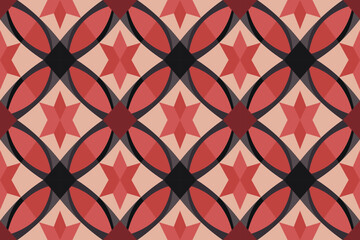 Fototapeta premium Modern geometric shapes patterns, seamless vector illustration. Pattern designs with modern geometric shapes can be printed as a background image or used for rugs, carpets, or textile fabric.