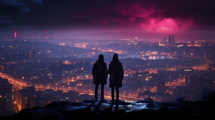 Fototapeta premium couple at night