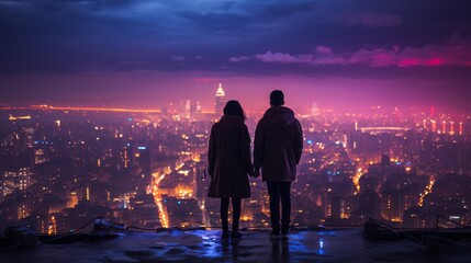 Fototapeta premium couple at night