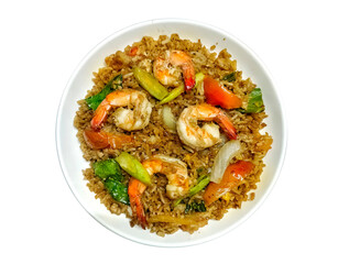 Thai railway fried rice with shrimp