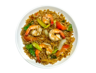 Thai railway fried rice with shrimp